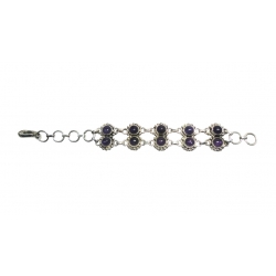 Designer Sterling Silver Bracelet setted with Amethyst Stone 